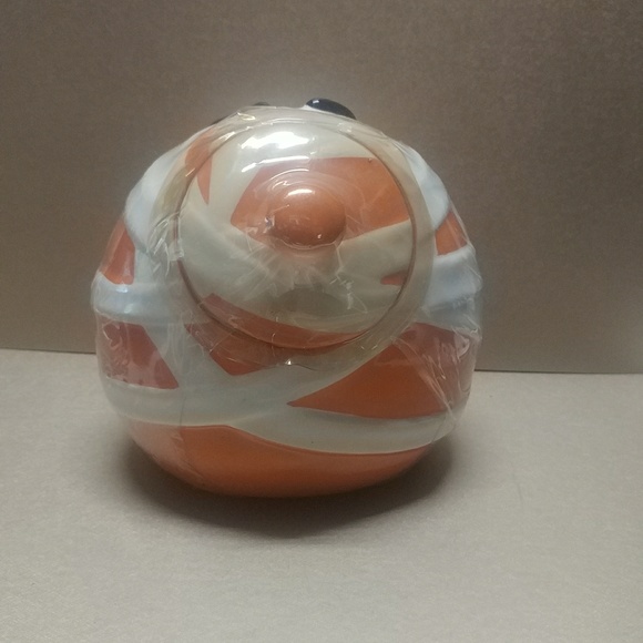 Vintage M&M's Ceramic Collectible HALLOWEEN MUMMY Orange Candy Cookie Jar Sealed - Picture 2 of 3
